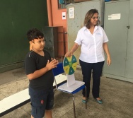 AULA DE SEGURANÇA FERROVIÁRIA - ESCOLA GENERAL TIBÚRCIO - BAIRRO PORTO DE SANTANA/CARIACICA