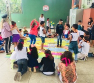 AULA DE SEGURANÇA FERROVIÁRIA - ESCOLA GENERAL TIBÚRCIO - BAIRRO PORTO DE SANTANA/CARIACICA