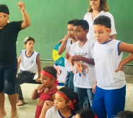 AULA DE SEGURANÇA FERROVIÁRIA - ESCOLA GENERAL TIBÚRCIO - BAIRRO PORTO DE SANTANA/CARIACICA
