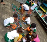 USO DO BIOFERTILIZANTE NA HORTA DO PROJETO COLORIR SUSTENTÁVEL - ELKEM