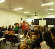 Oficina de Contação de histórias com turma de pedagogia da FACULDADE NOVO MILÊNIO