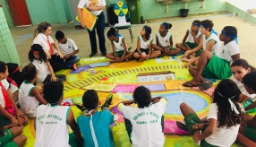 AULA DE SEGURANÇA FERROVIÁRIA - ESCOLA ANTÔNIO COUTINHO - BAIRRO RETIRO SAUDOSO/CARIACICA